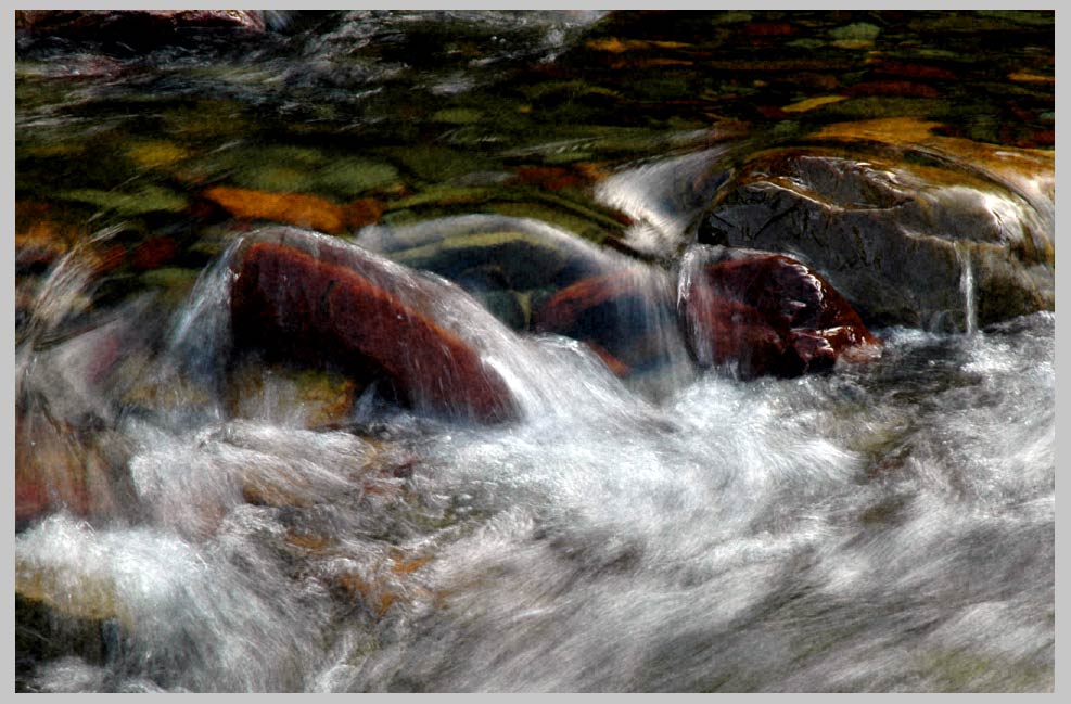 Stream, Running Eagle Falls, Two Medicine Area, Glacier National Park, Montana 