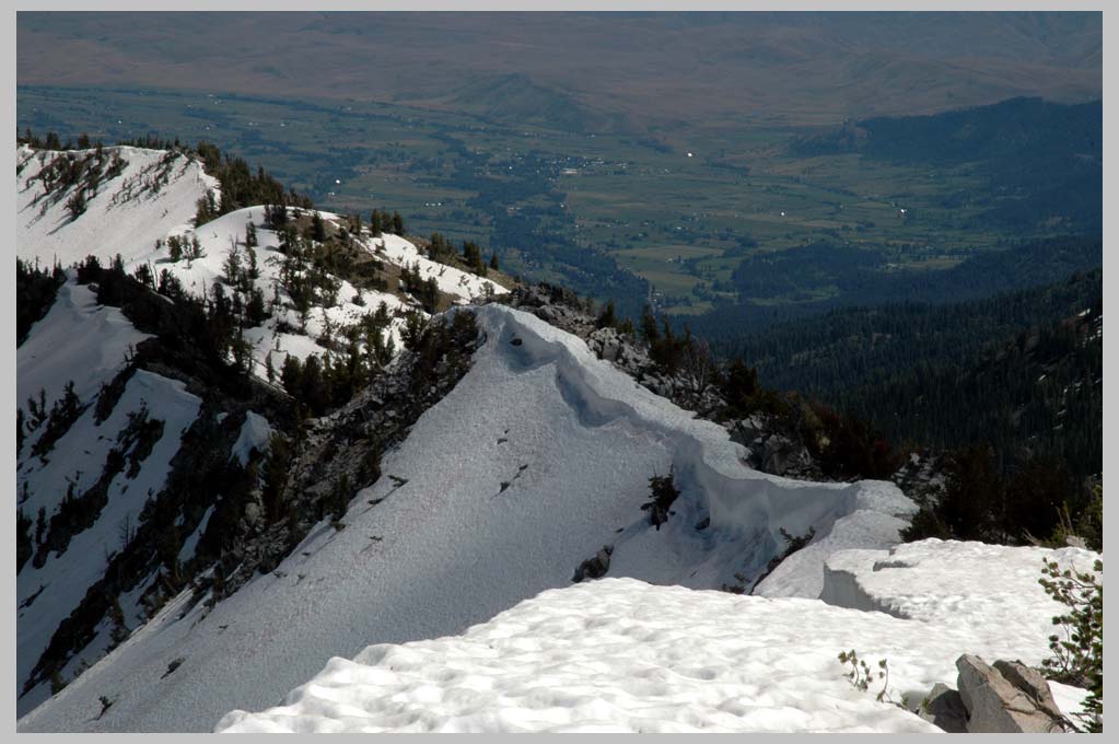 CLIFF CREGO | Cornucopia Peak, North/South Ridgeline (8600 feet) View over Pine Valley & the community of Halfway