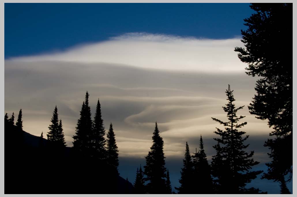 CLIFF CREGO | Evening Layered Chinook Clouds, Upper 2 Medicines, Glacier National Park 