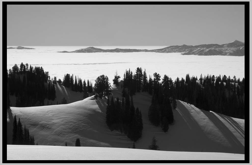 Winter Geometry, above an "inversion sea," Little Eagle Meadows,  Eagle Cap Wilderness