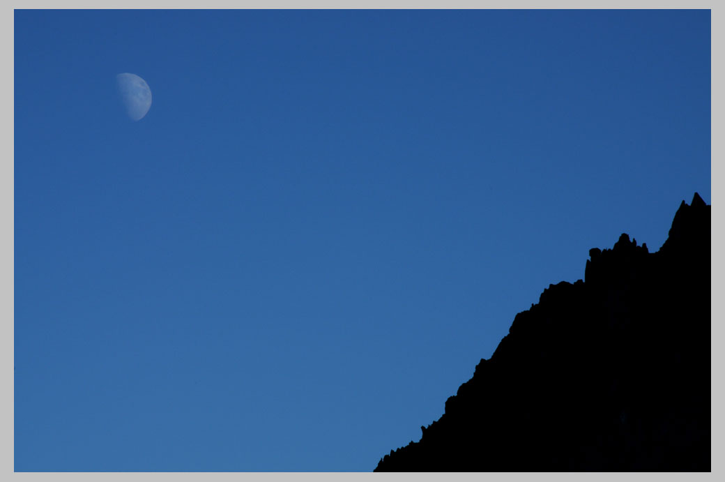 Quarter Moon with Ridgeline. Eagle Cap Wilderness