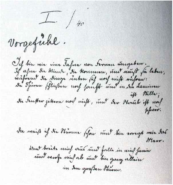 manuscript vorgefuehl/premonition (c.1904)
